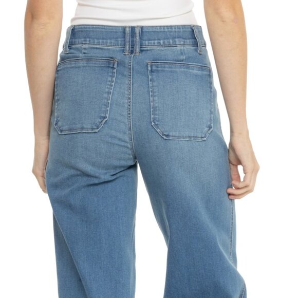 NEW Democracy AbTechnology Skyrise Pork Chop Pocket Denim Jeans Wide Leg 1125 3S - Picture 4 of 5